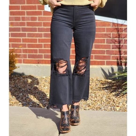 Vervet Distressed Crop Jeans Size 27 - Picture 1 of 6